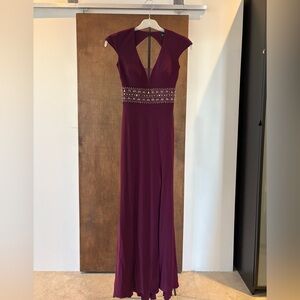 Xscape Deep Purple Backless Dress